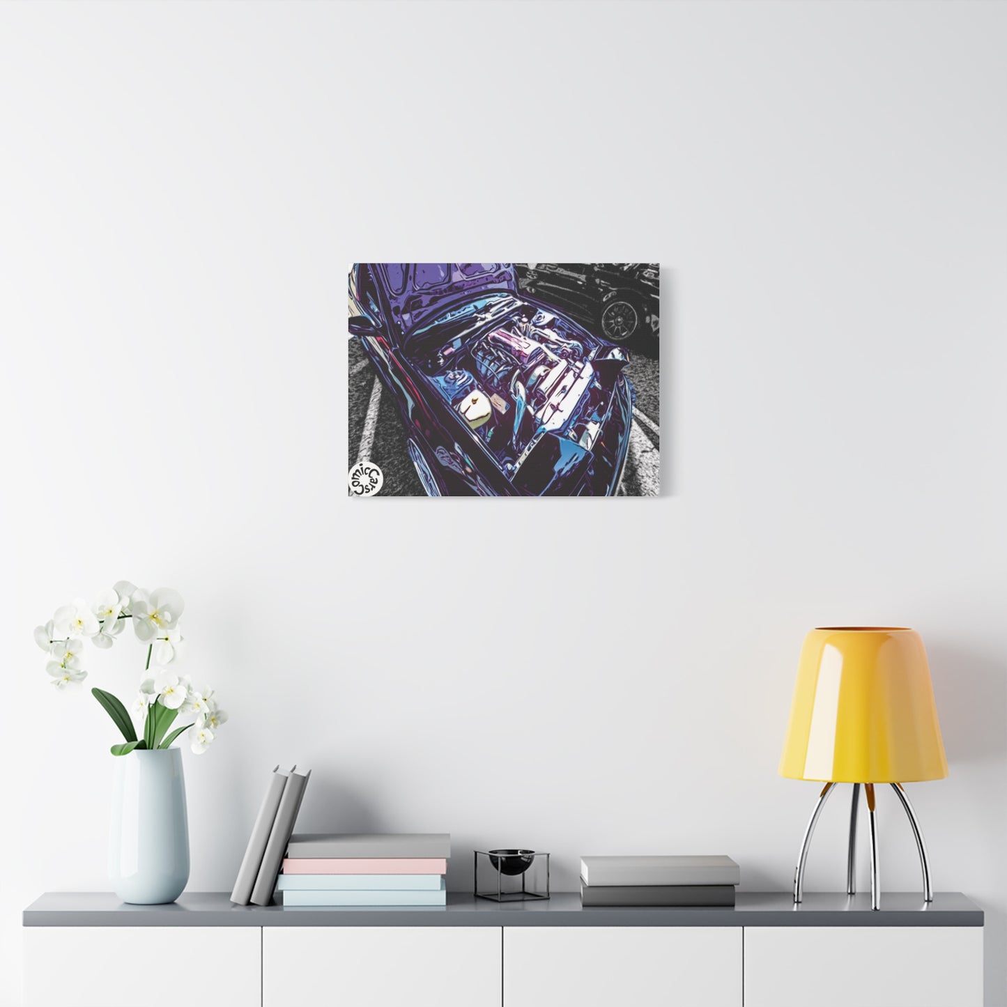 Canvas Wall Art Import Car Drift Engine Matte Canvas Print