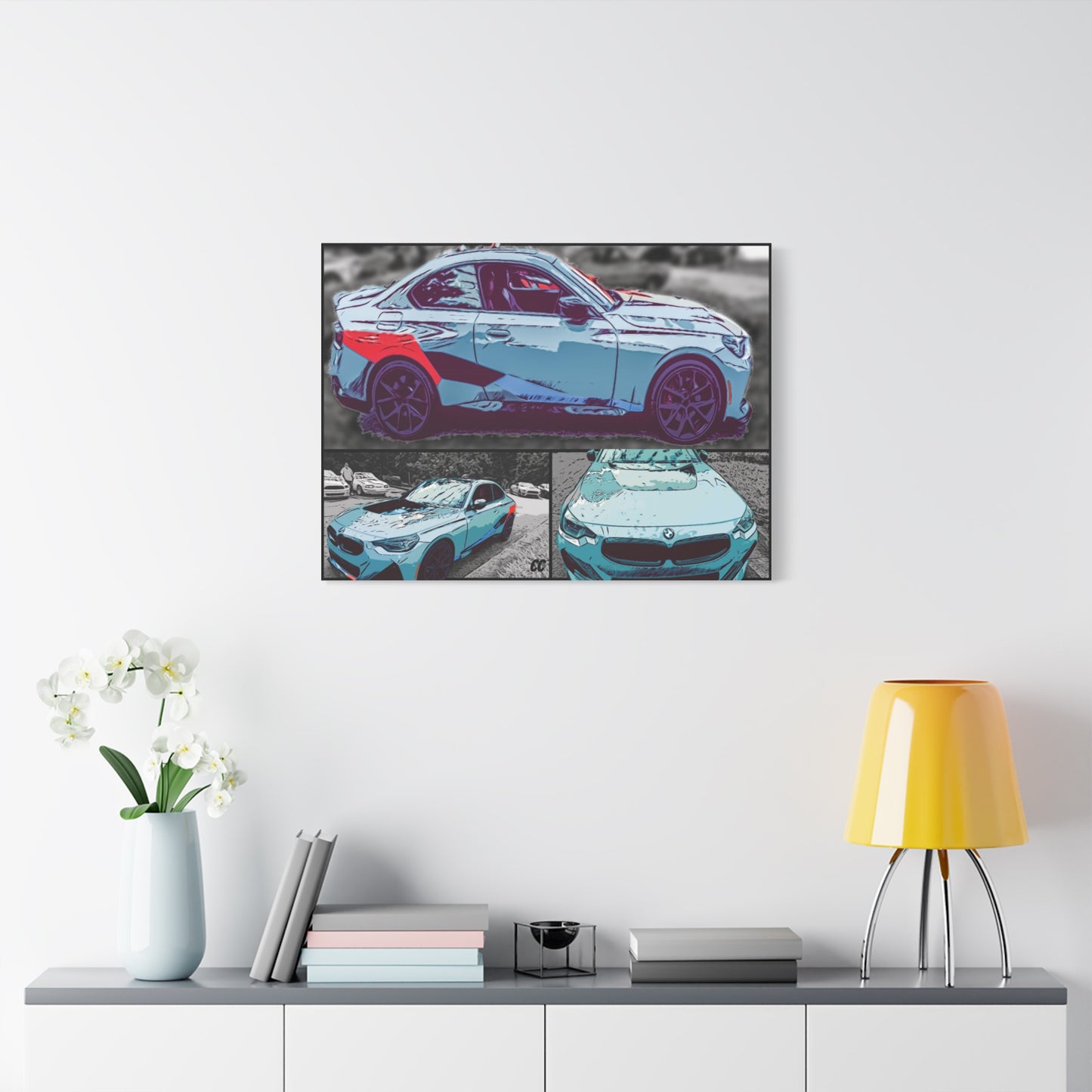 Comic My Ride! Custom Single or Multi-Image Matte Canvas Wall Art featuring YOUR Car!