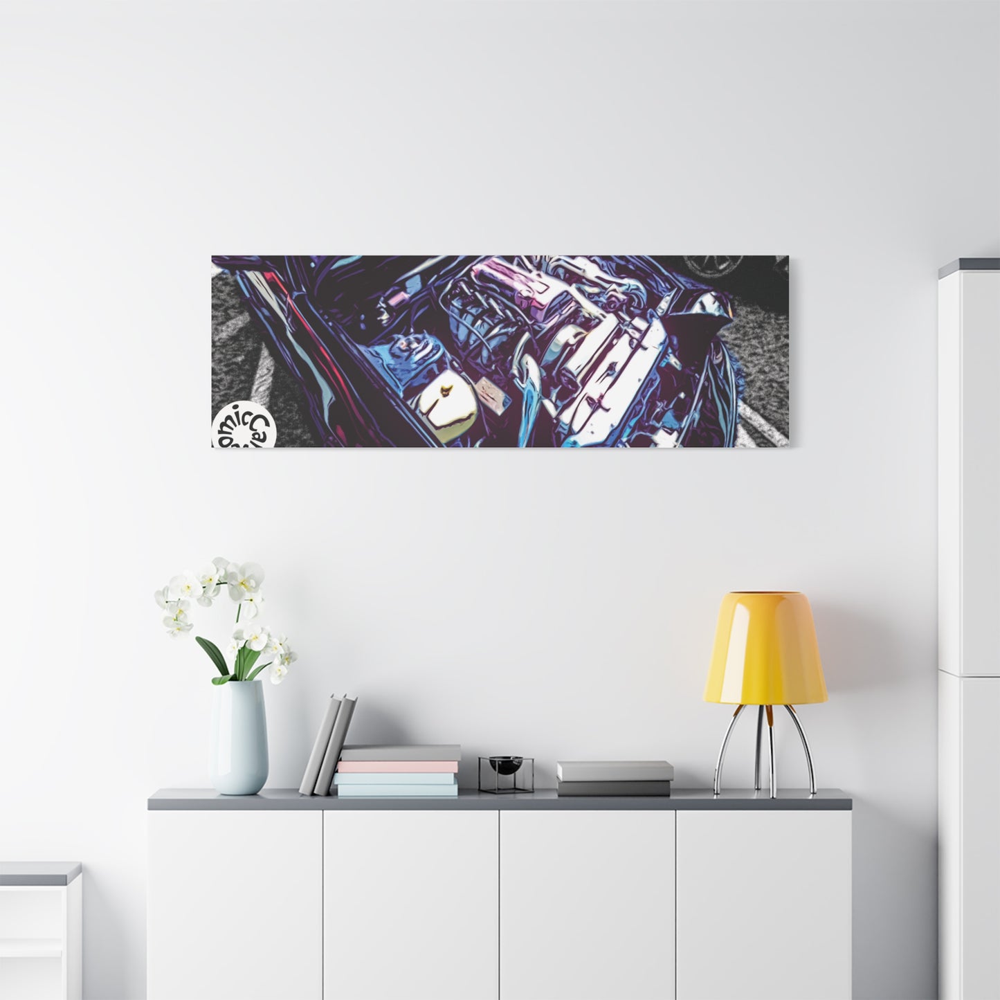 Canvas Wall Art Import Car Drift Engine Matte Canvas Print