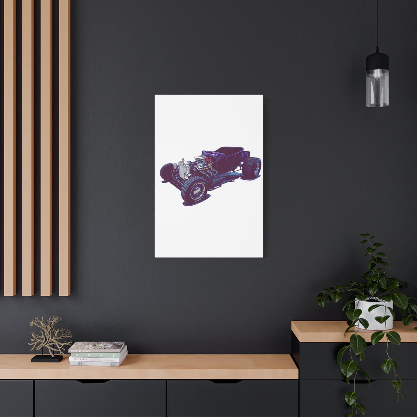 Bare Knuckle Roadster – Exposed Engine Comic Car Wall Art