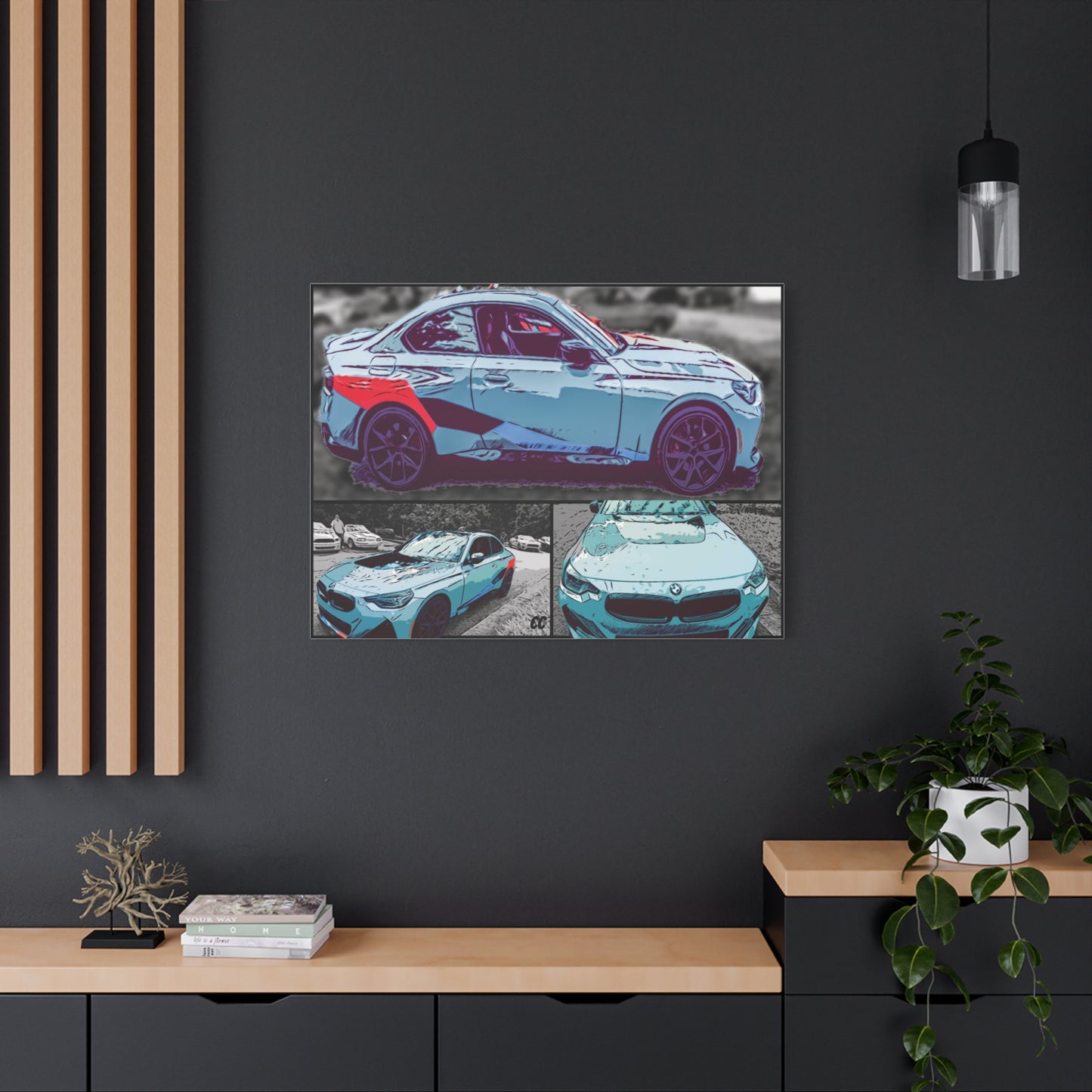 Comic My Ride! Custom Single or Multi-Image Matte Canvas Wall Art featuring YOUR Car!
