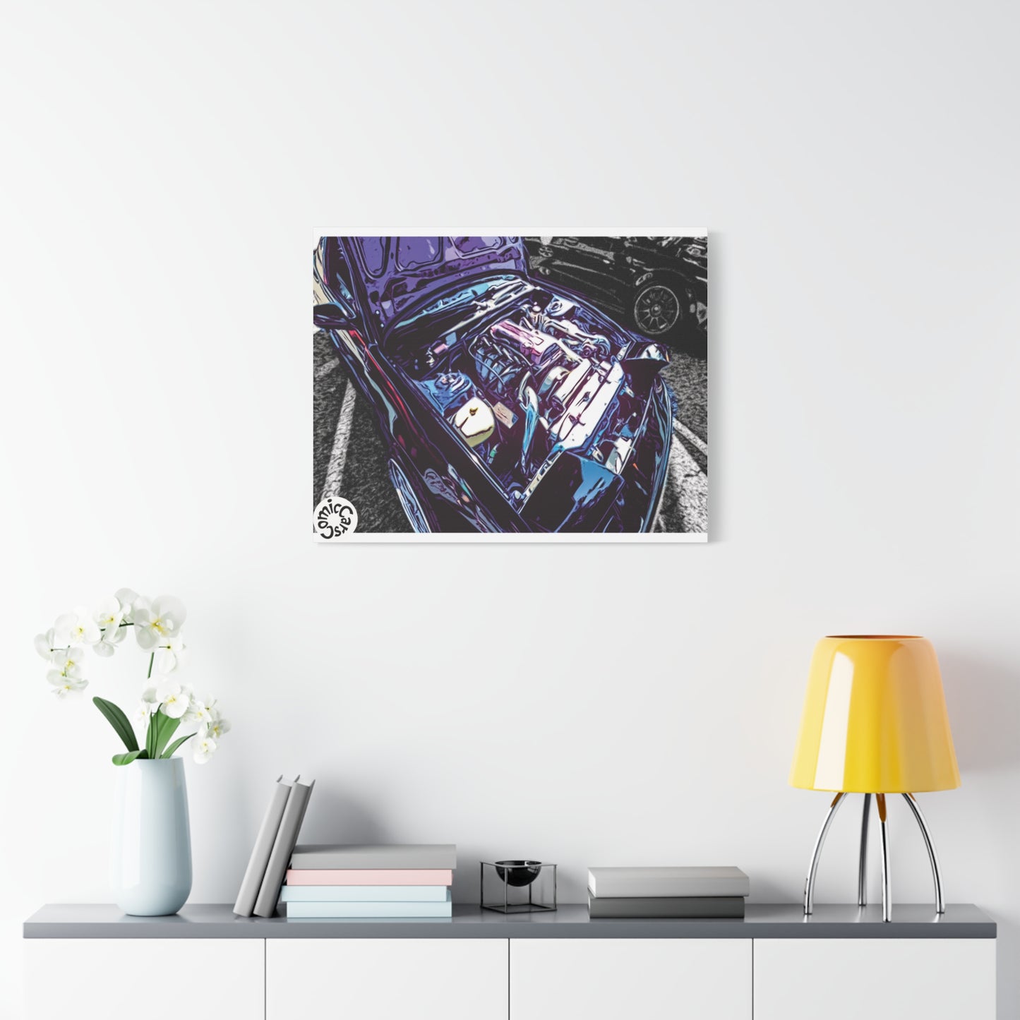 Canvas Wall Art Import Car Drift Engine Matte Canvas Print