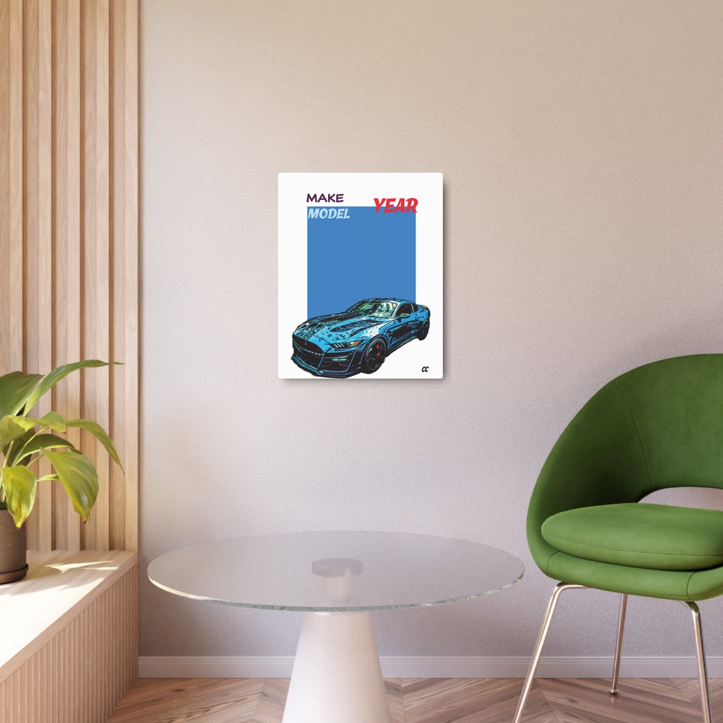 Comic My Ride! Simple Custom Print Metal Art Sign of YOUR whip - Vertical