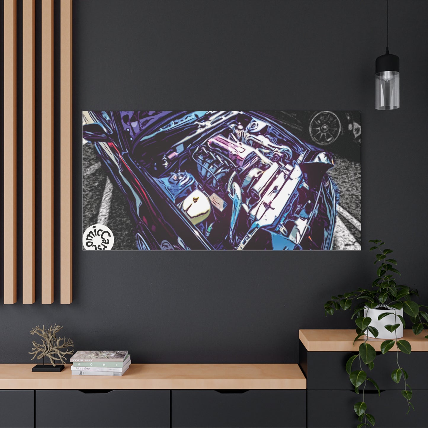 Canvas Wall Art Import Car Drift Engine Matte Canvas Print