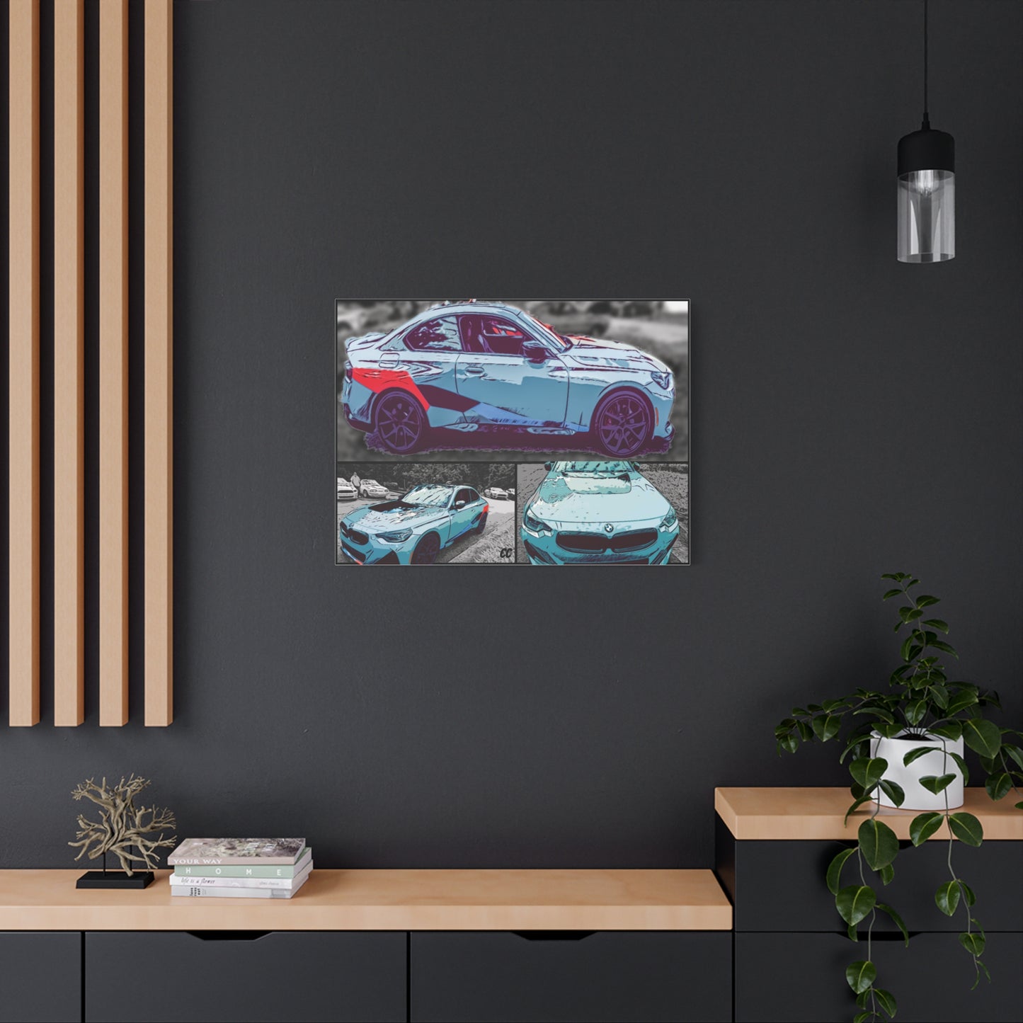 Comic My Ride! Custom Single or Multi-Image Matte Canvas Wall Art featuring YOUR Car!