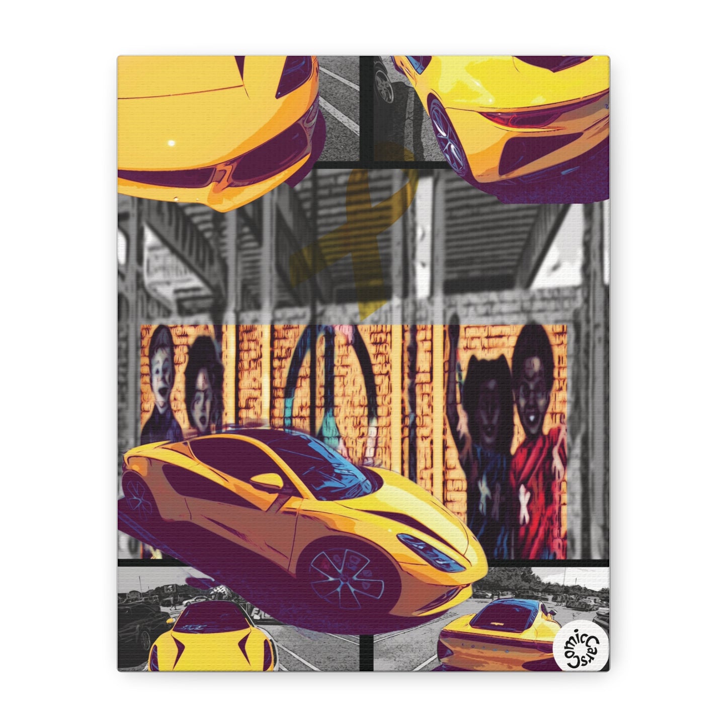 Childhood Cancer Awareness Exotic Car Canvas Art, Automotive Wall Decor, Garage Wall Art, Car Prints