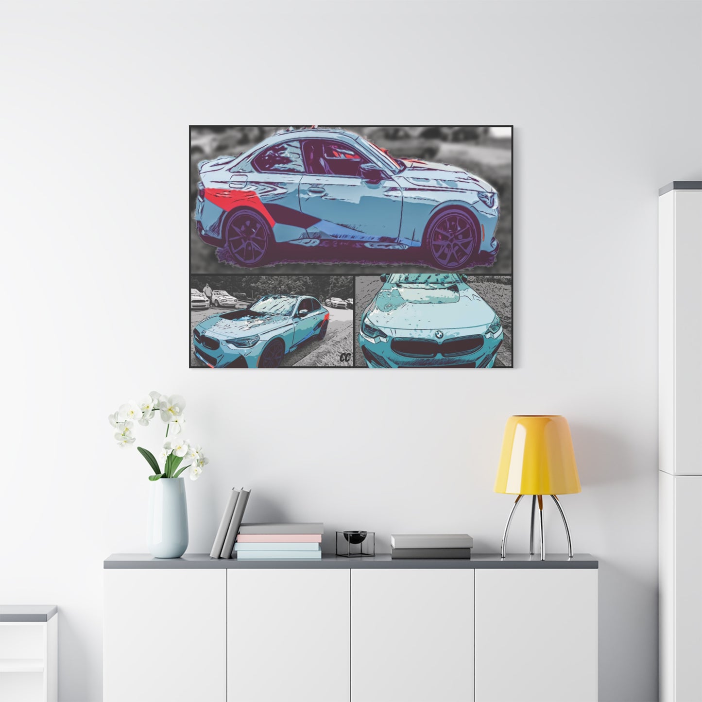 Comic My Ride! Custom Single or Multi-Image Matte Canvas Wall Art featuring YOUR Car!