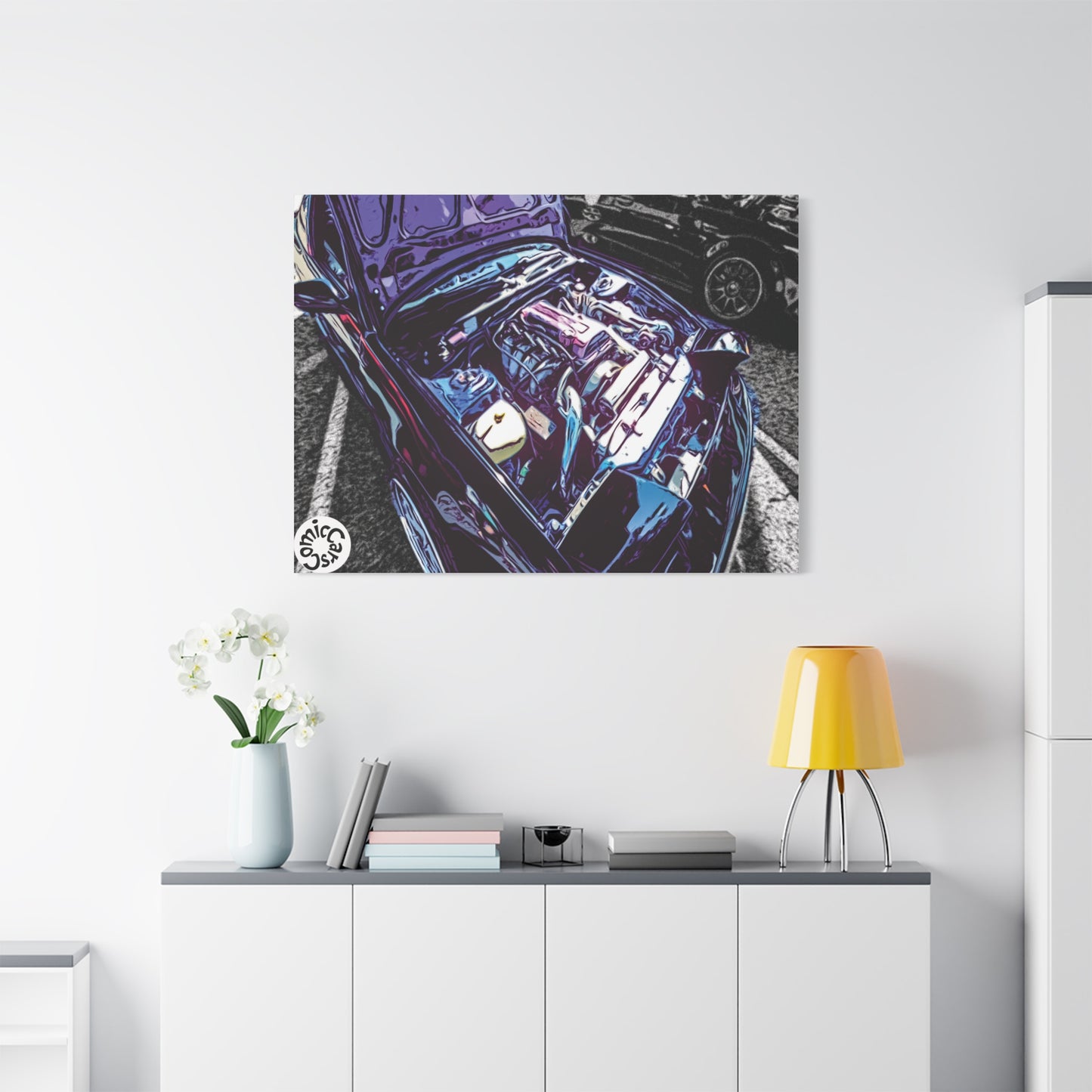 Canvas Wall Art Import Car Drift Engine Matte Canvas Print