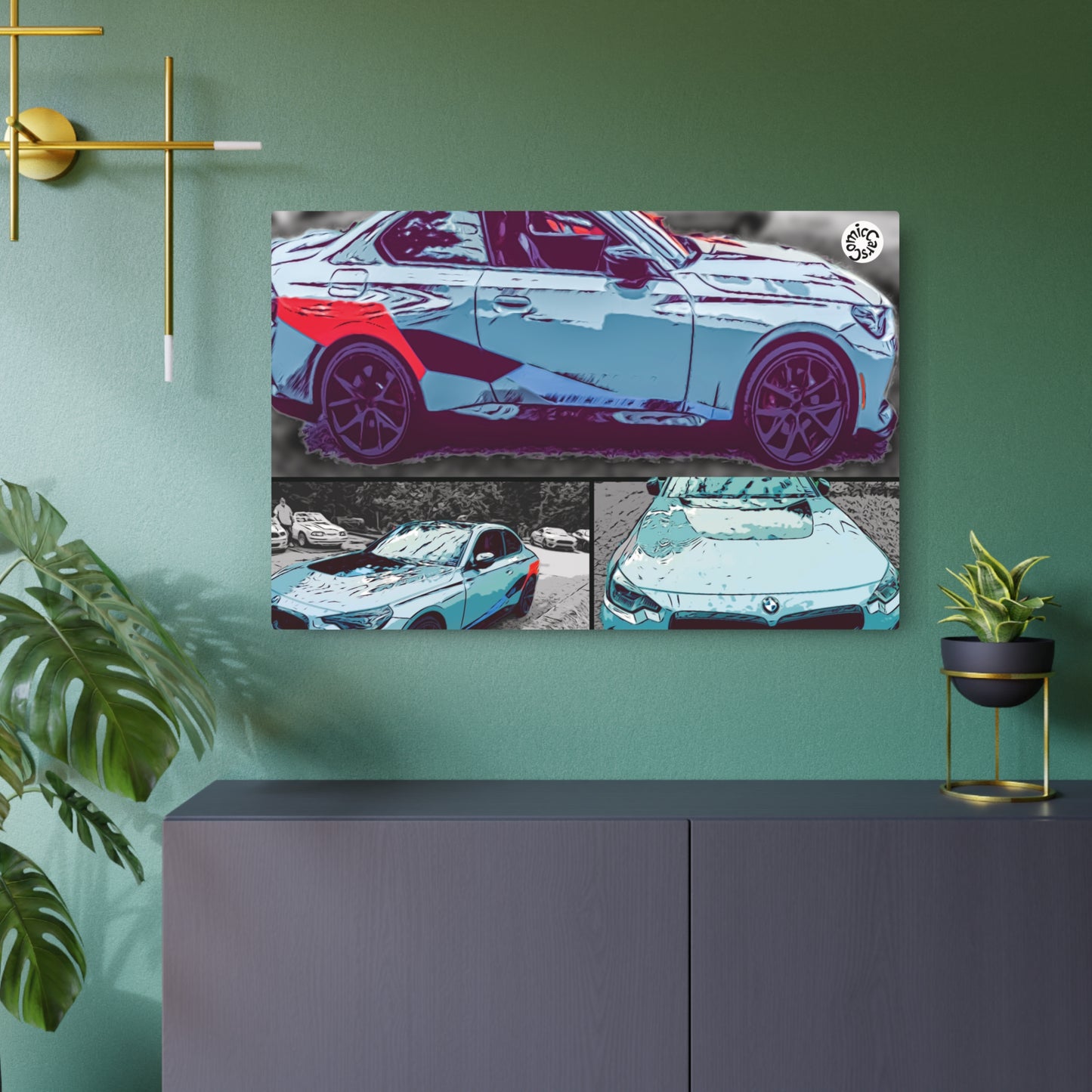 Metal Art Sign German Import Fast Sports Car Design