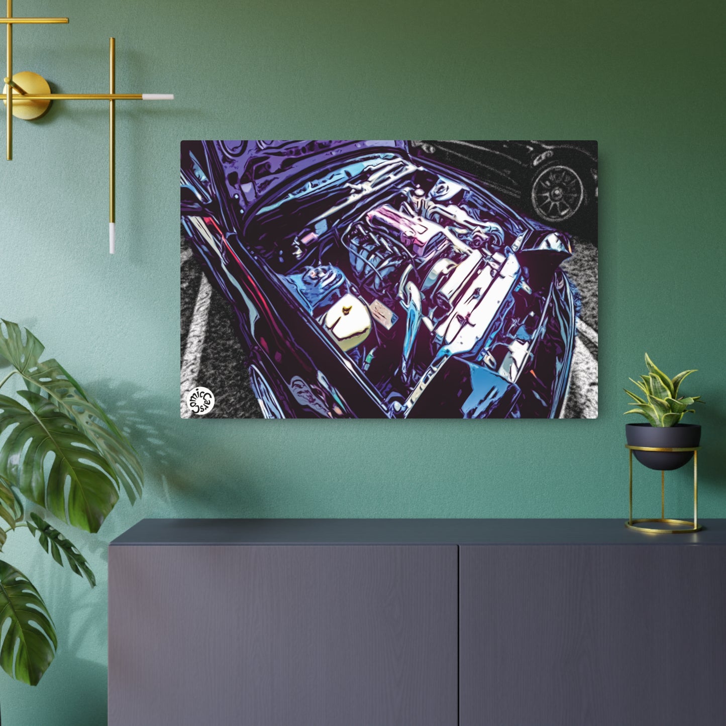 Metal Art Sign Drift Import Car Engine Decor for Garage Man Cave Automotive Theme
