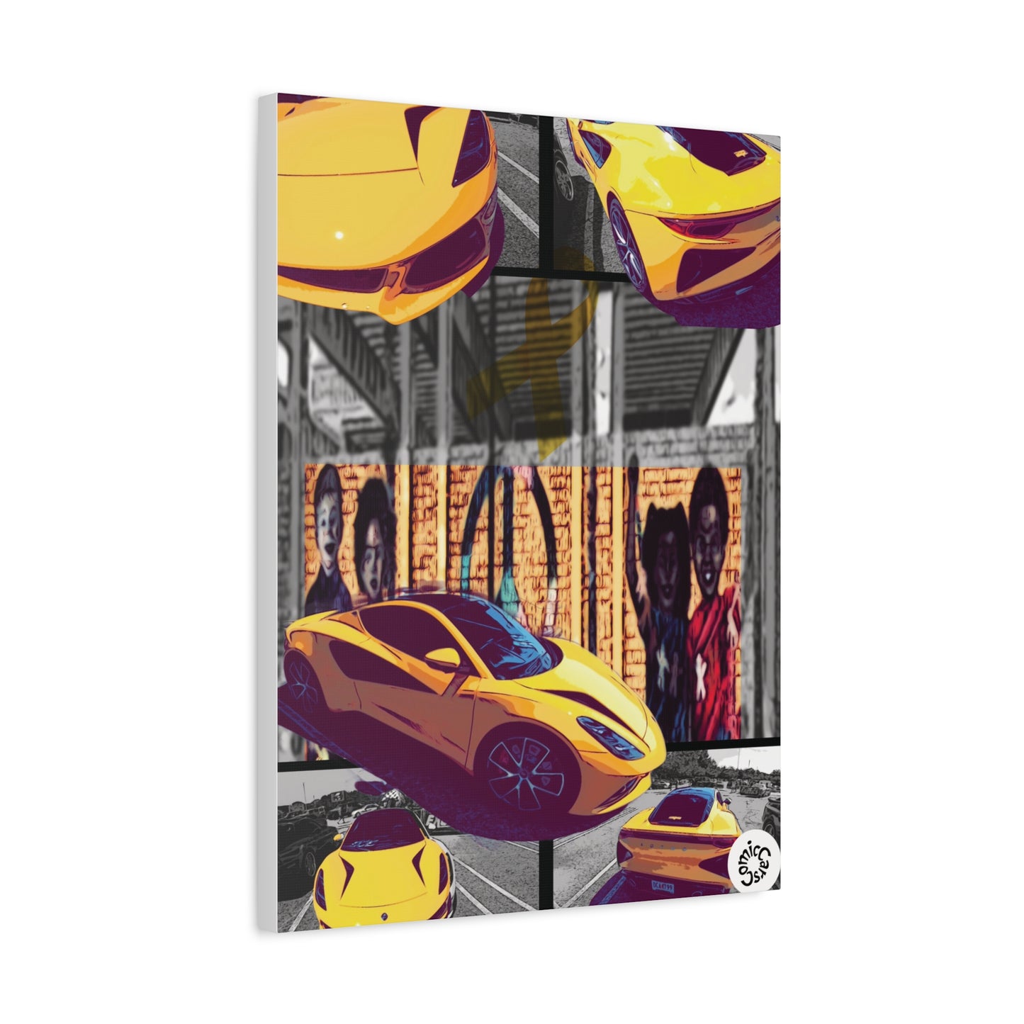 Childhood Cancer Awareness Exotic Car Canvas Art, Automotive Wall Decor, Garage Wall Art, Car Prints