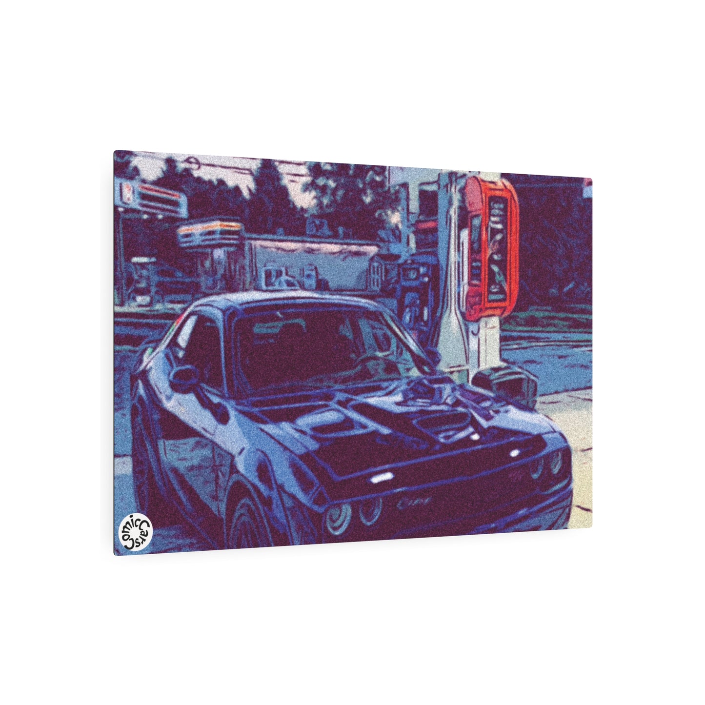 Metal Art Sign Modern Muscle Car Gas Pump Garage Wall Art