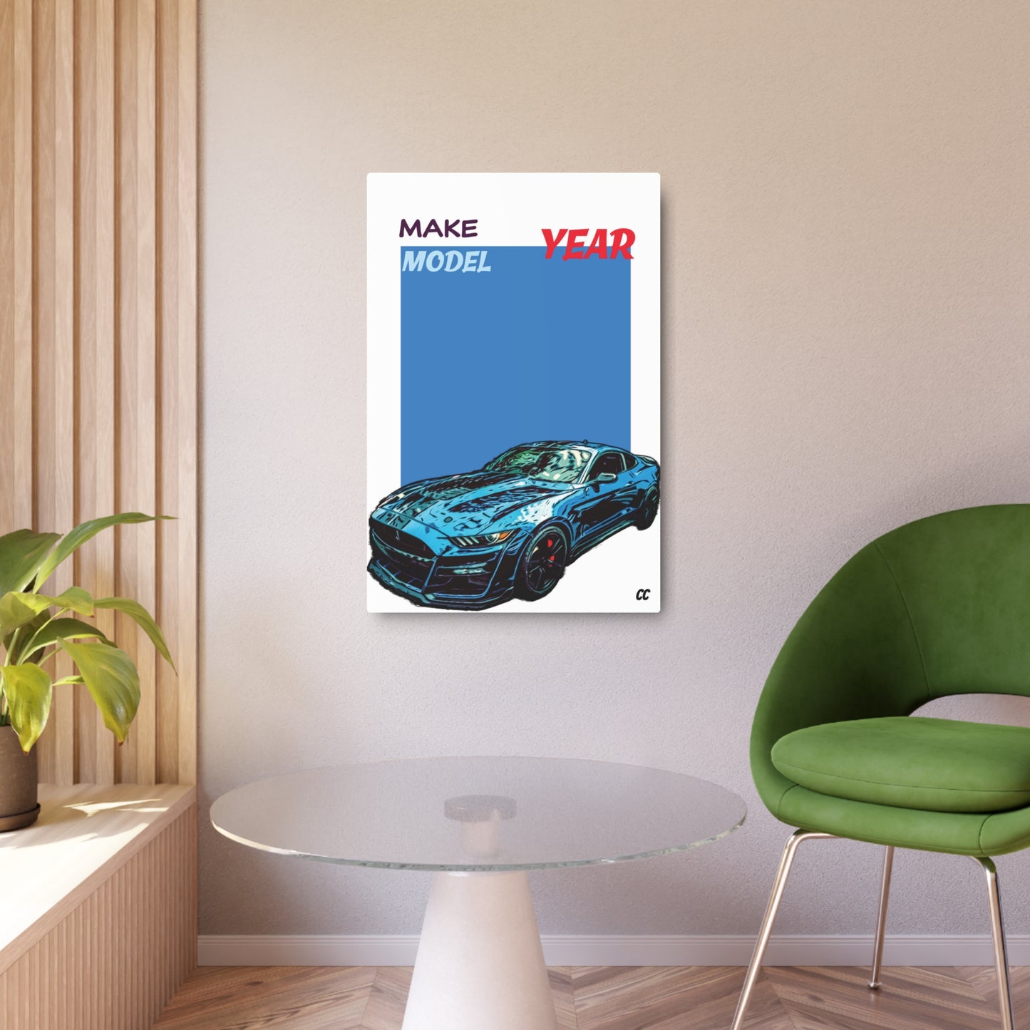 Comic My Ride! Simple Custom Print Metal Art Sign of YOUR whip - Vertical