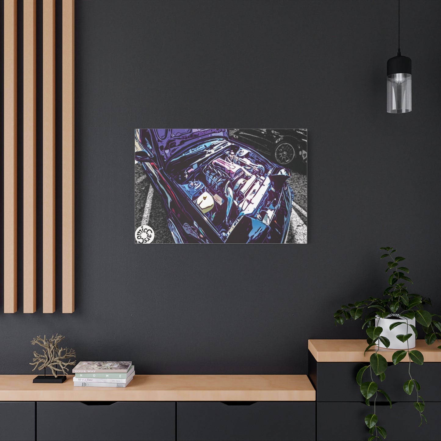 Canvas Wall Art Import Car Drift Engine Matte Canvas Print