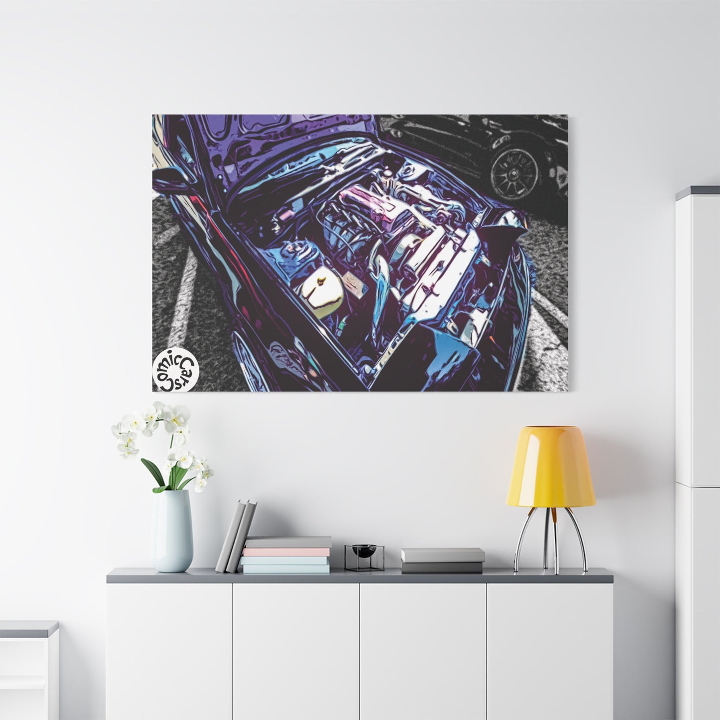 Canvas Wall Art Import Car Drift Engine Matte Canvas Print
