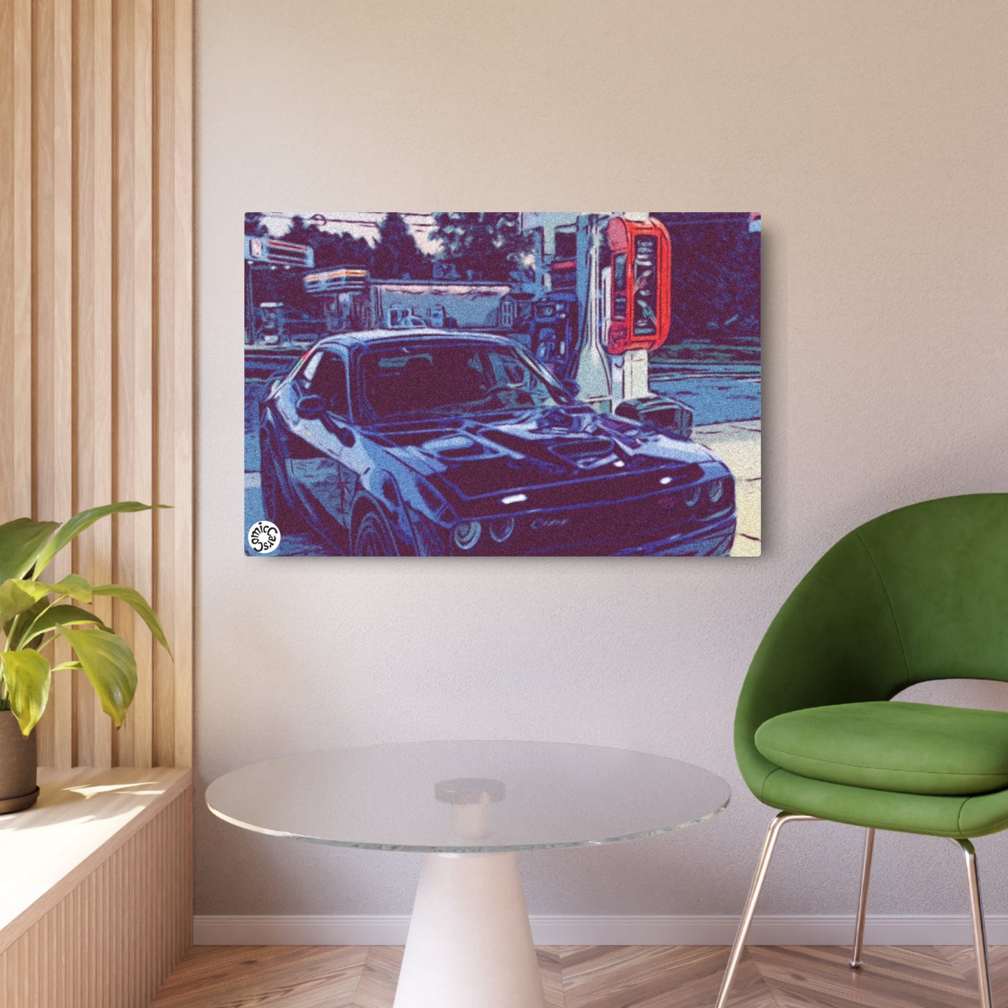 Metal Art Sign Modern Muscle Car Gas Pump Garage Wall Art