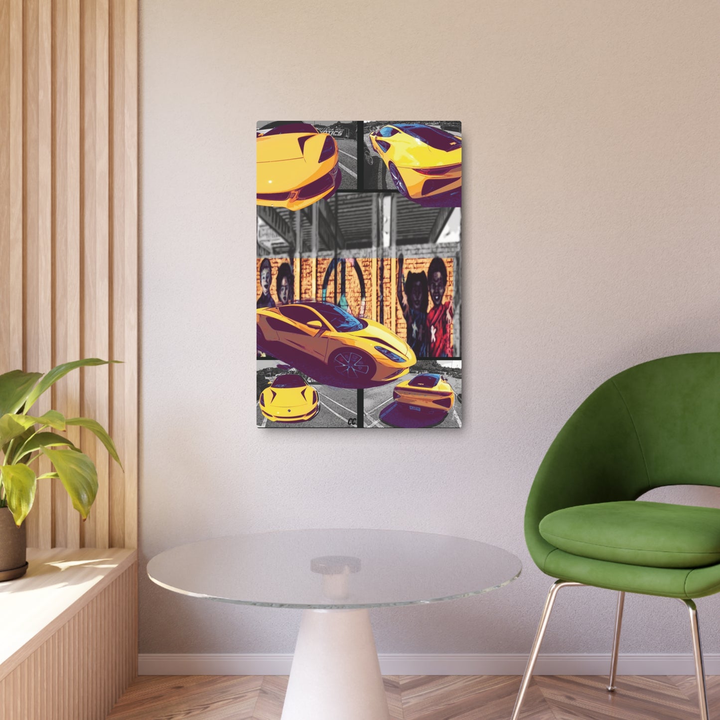 Comic My Ride! Single or Multi-Image Custom Print Metal Art Sign of YOUR whip - Vertical