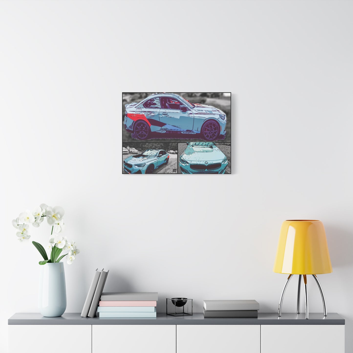 Comic My Ride! Custom Single or Multi-Image Matte Canvas Wall Art featuring YOUR Car!