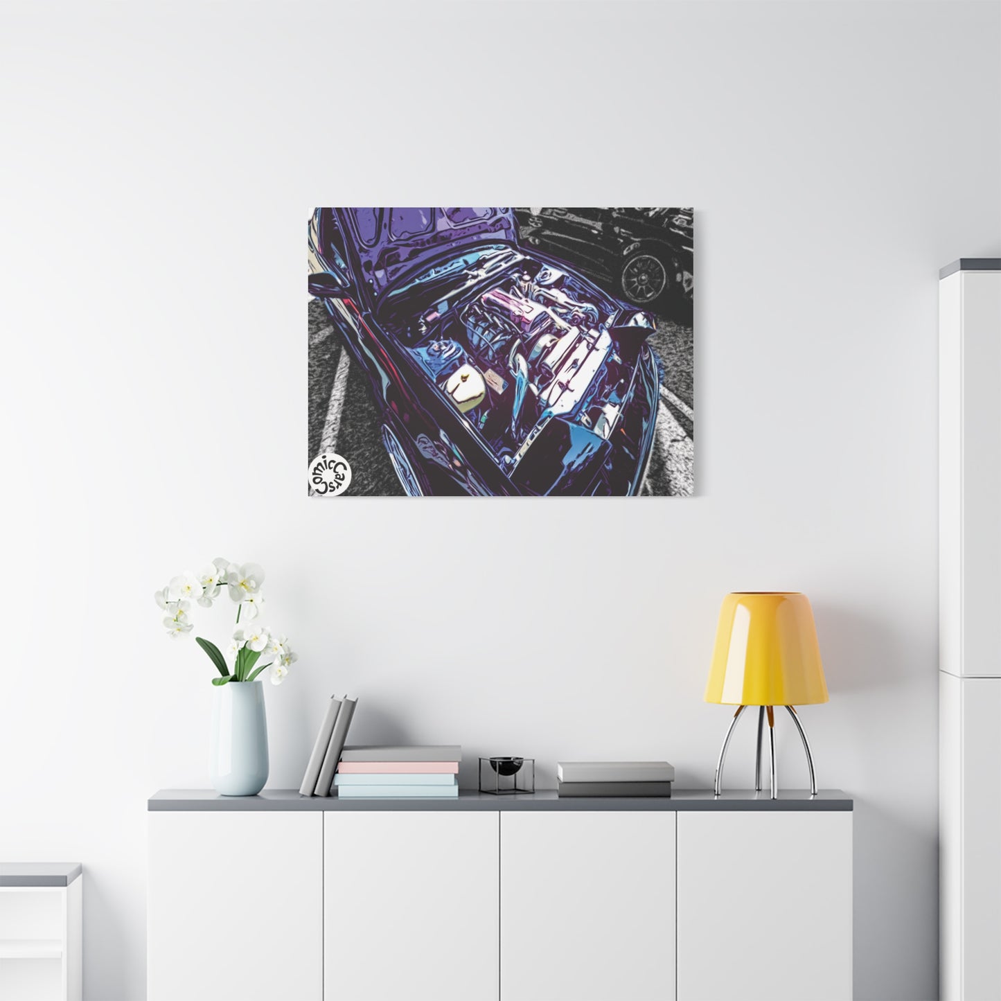 Canvas Wall Art Import Car Drift Engine Matte Canvas Print