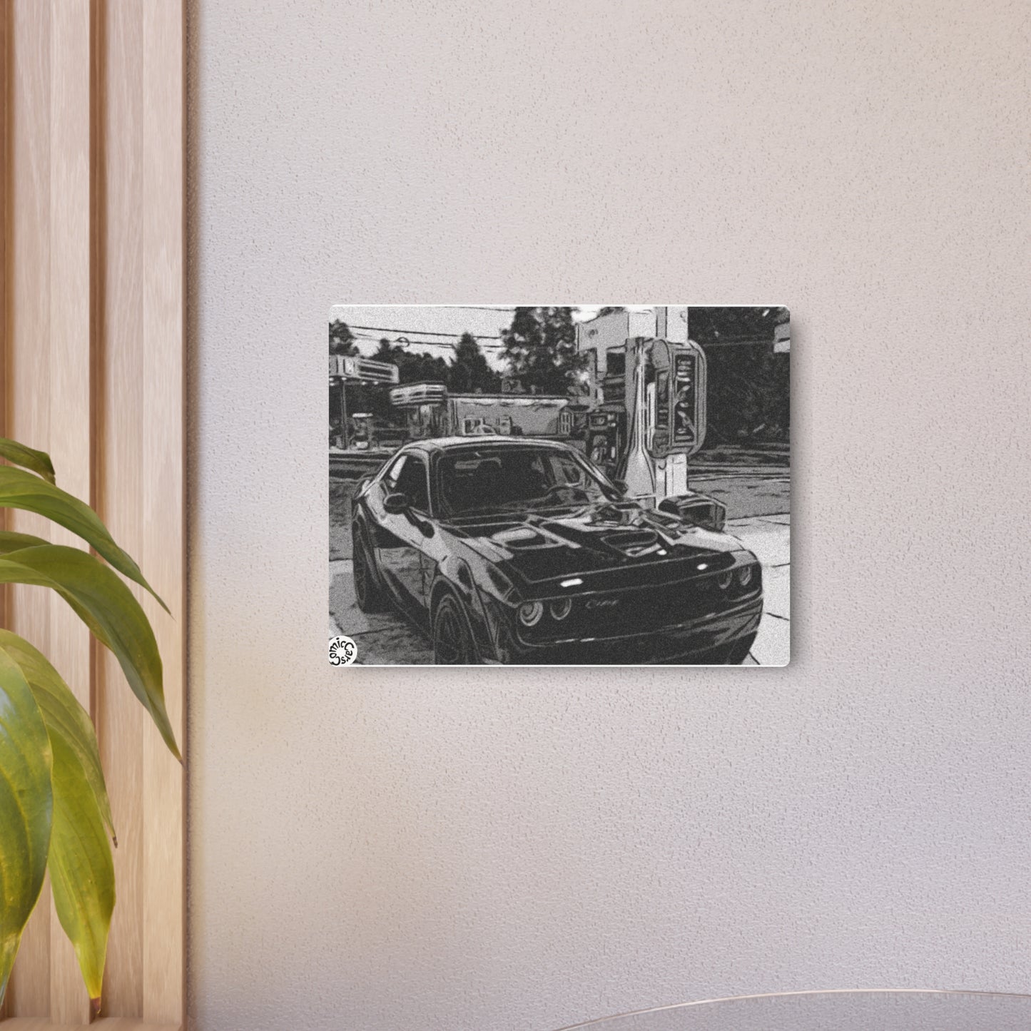 Metal Art Sign Modern Muscle Car Gas Pump Garage Wall Art