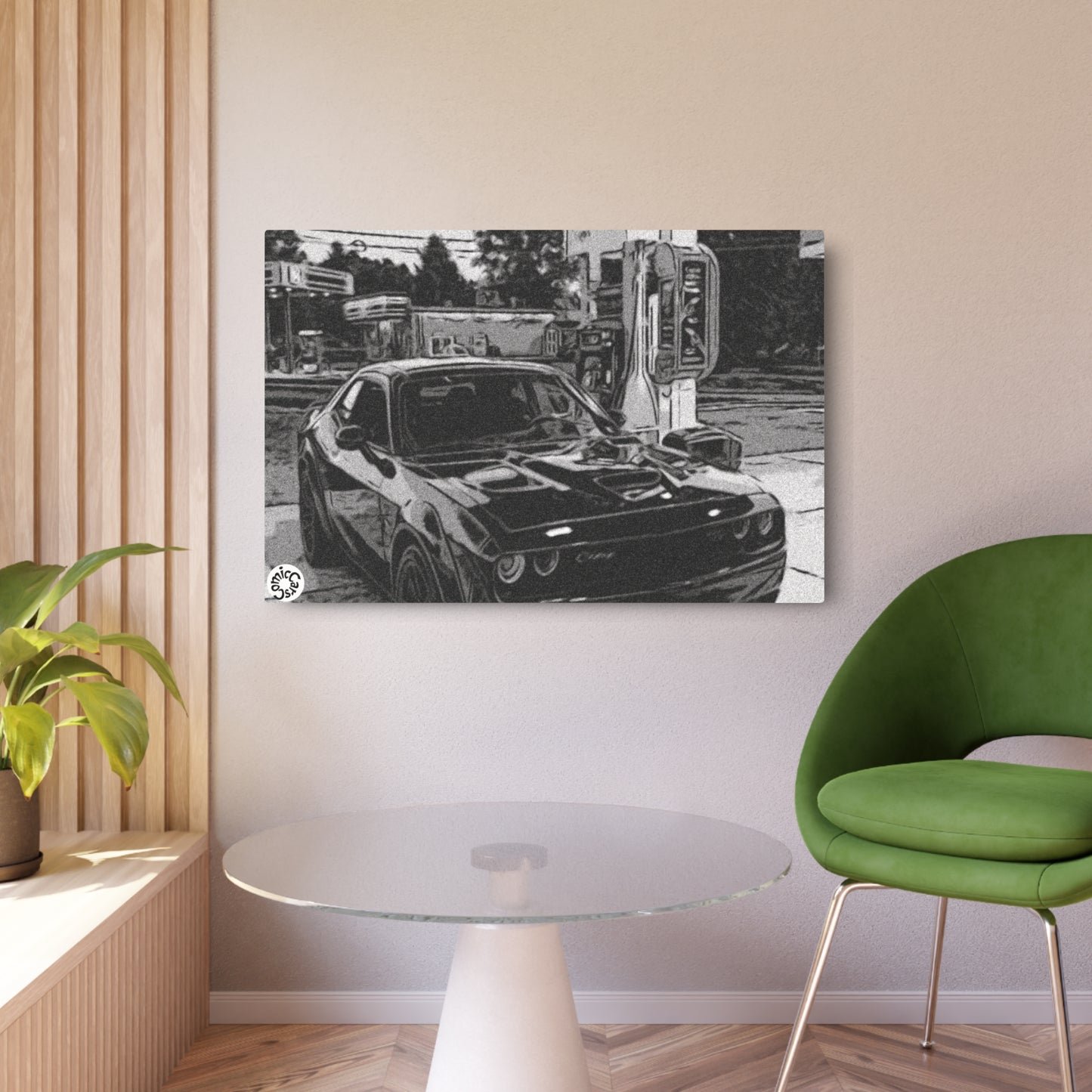 Metal Art Sign Modern Muscle Car Gas Pump Garage Wall Art