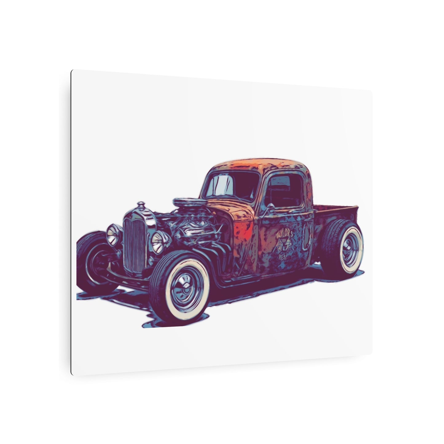 Rustbound Revival Pickup – Vintage Rat Rod Comic Car Wall Art