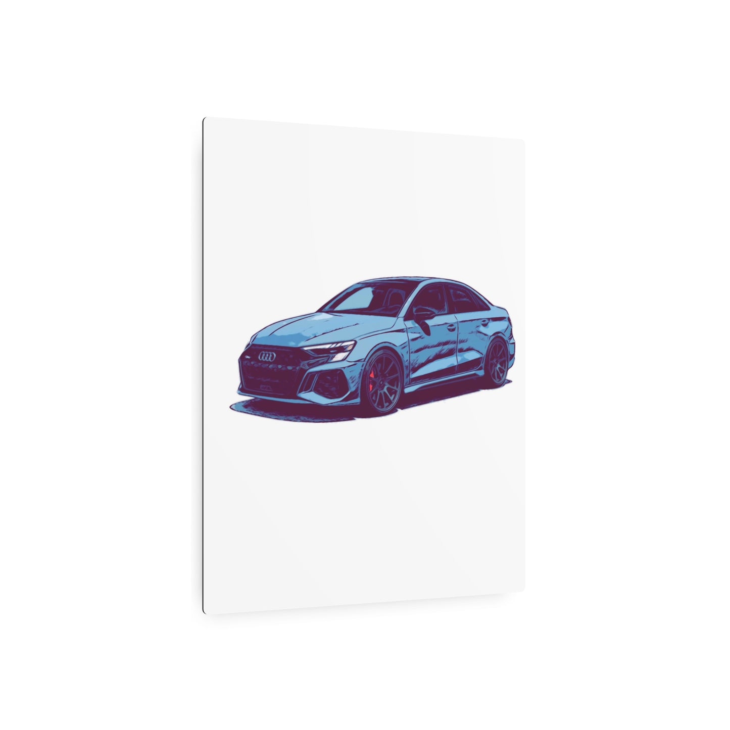 Midnight Precision – Modern European Performance Sedan Comic Car Wall Art