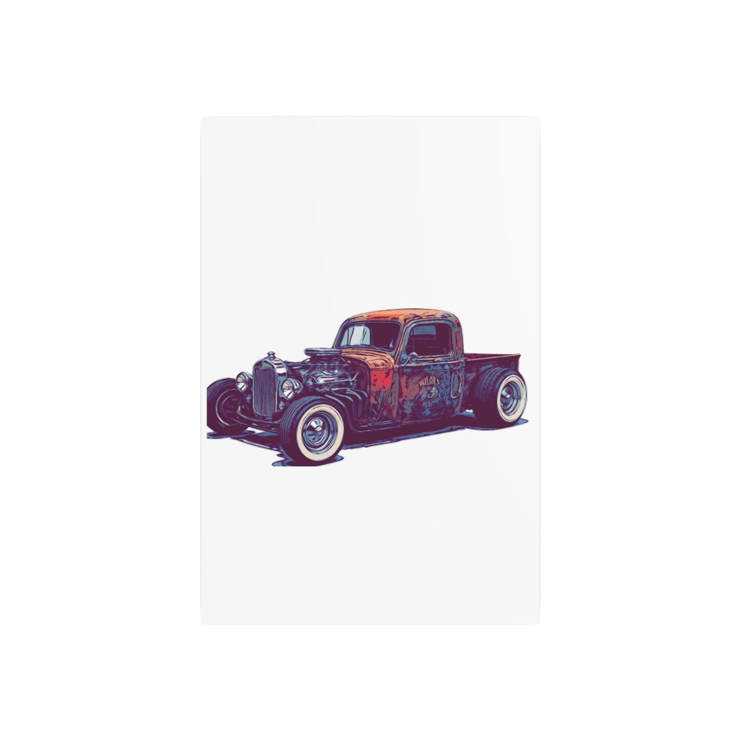 Rustbound Revival Pickup – Vintage Rat Rod Comic Car Wall Art