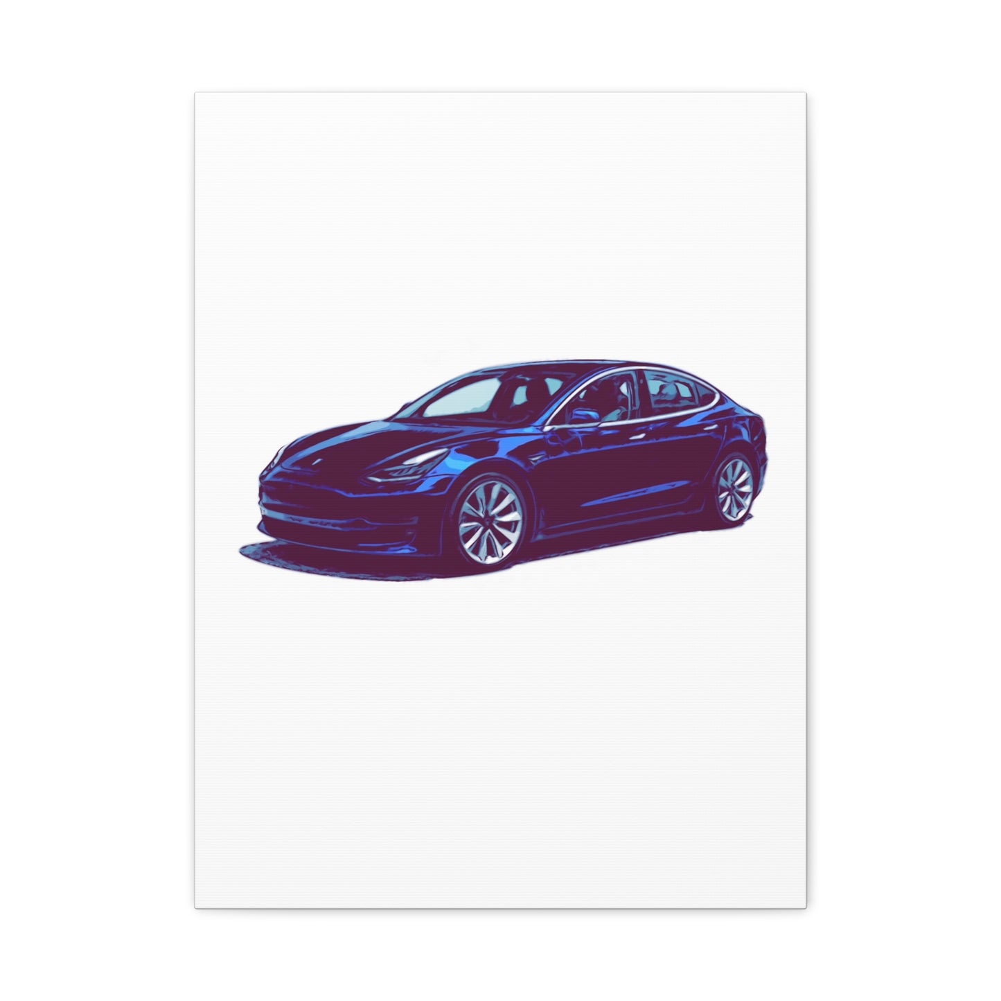 Silentshift Fastback – Modern Electric Sport Sedan Comic Car Wall Art