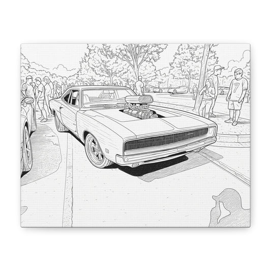 Cartoon Car Coloring Canvas – Creative Kids Garage Wall Art