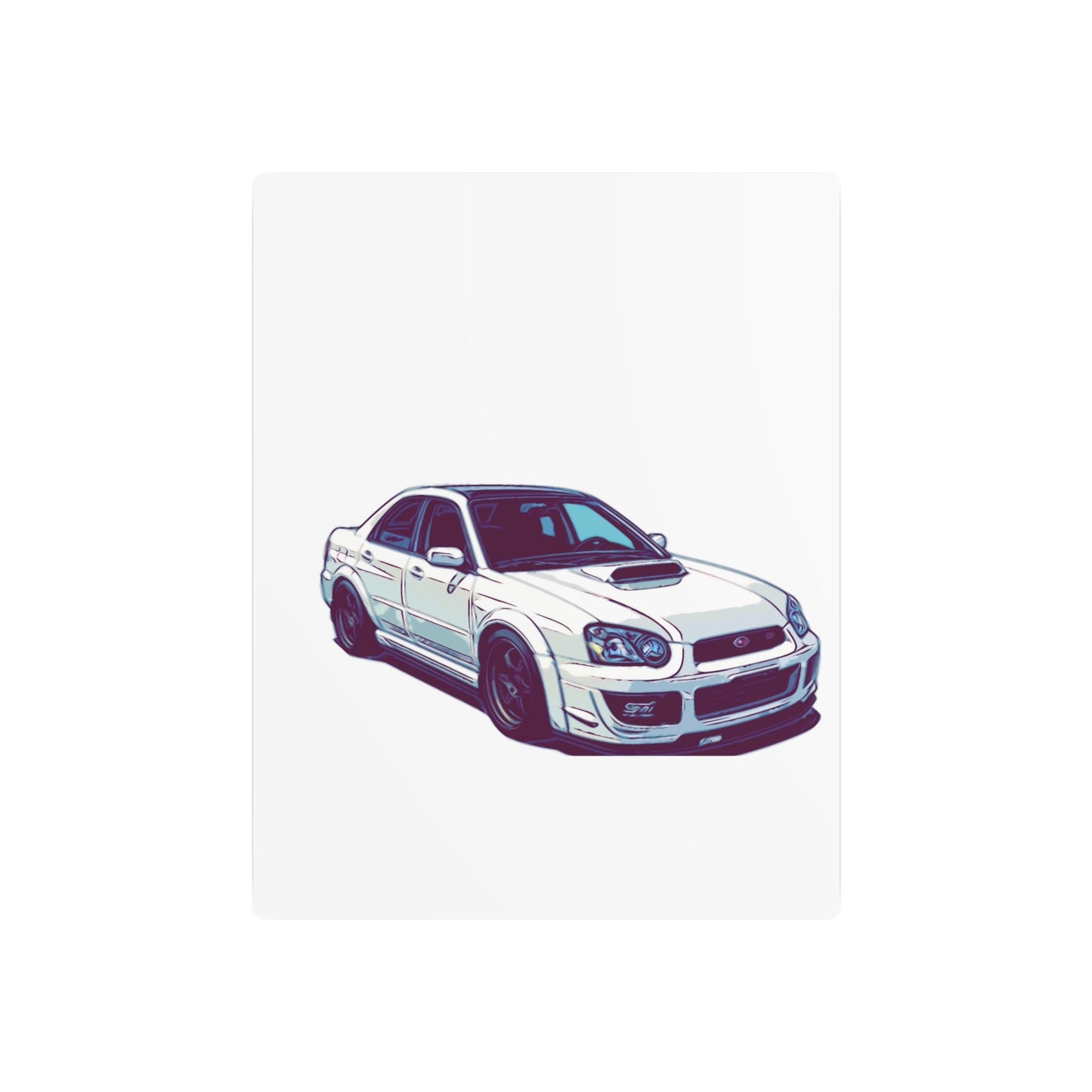 Boosted All-Wheel Fury – Rally-Inspired Sport Sedan Comic Car Wall Art