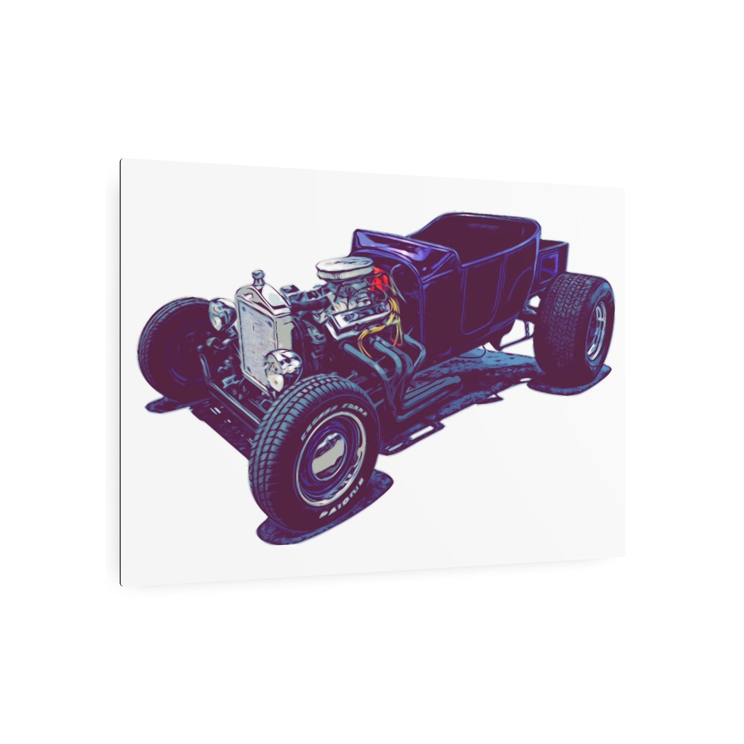 Bare Knuckle Roadster – Exposed Engine Comic Car Wall Art