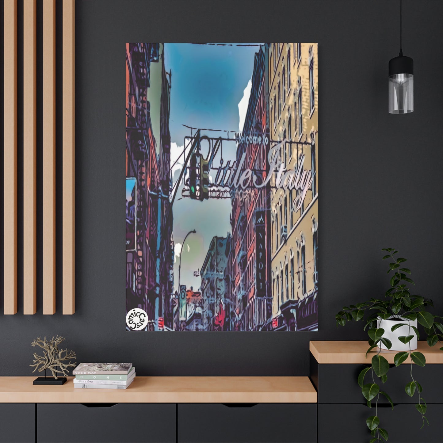 New York City Little Italy Matte Canvas Wall Art Urban Home Decor