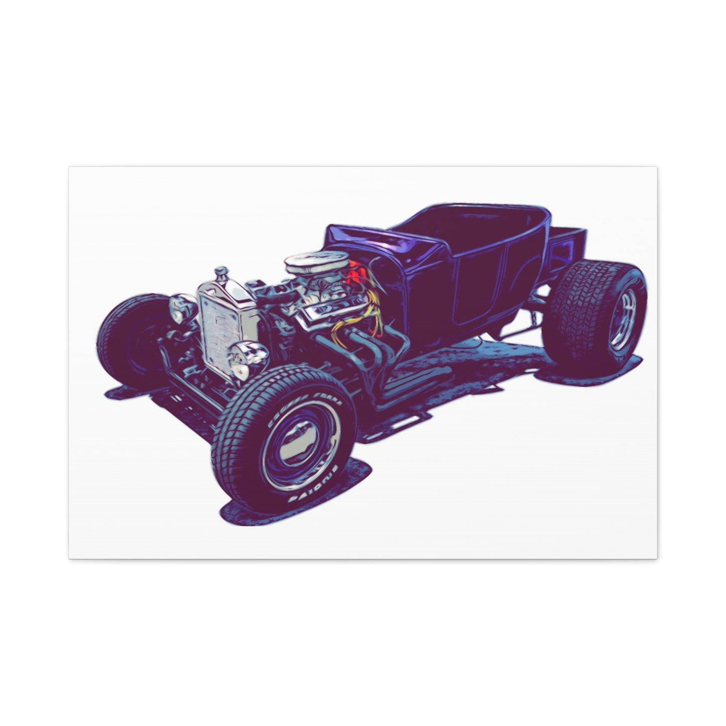 Bare Knuckle Roadster – Exposed Engine Comic Car Wall Art
