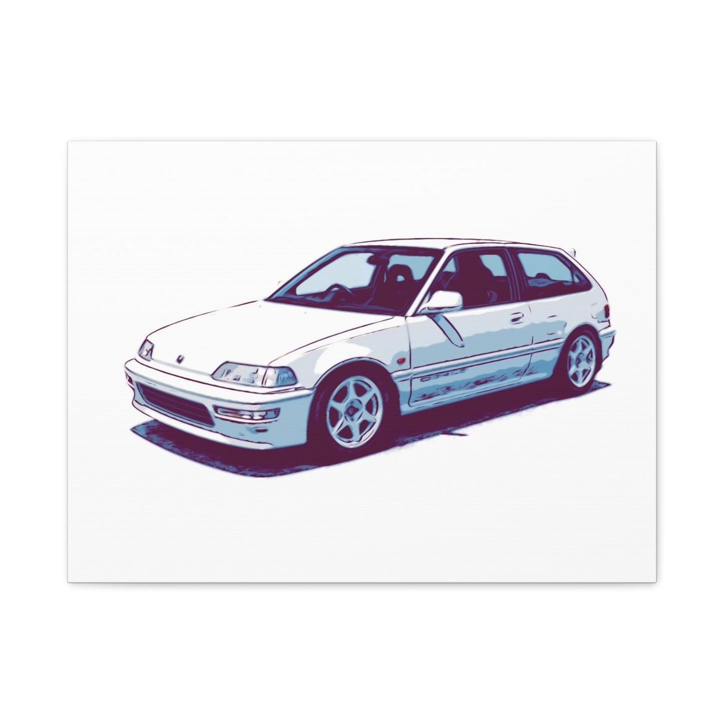 Whitewire Hatch – Compact Street Runner Comic Car Wall Art
