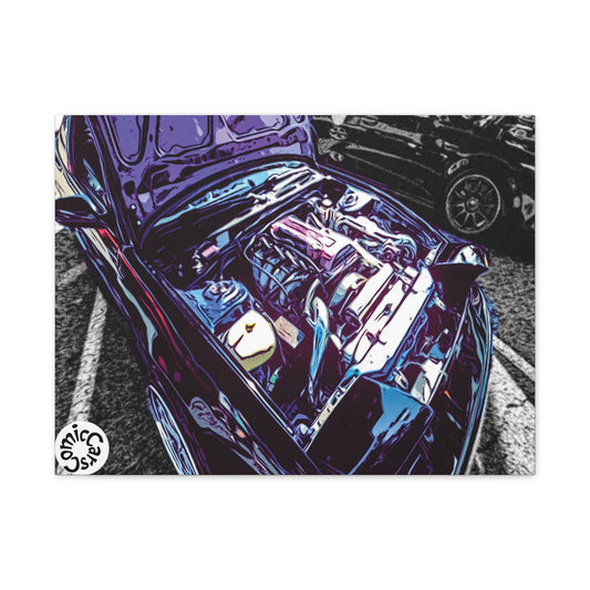 Canvas Wall Art Import Car Drift Engine Matte Canvas Print