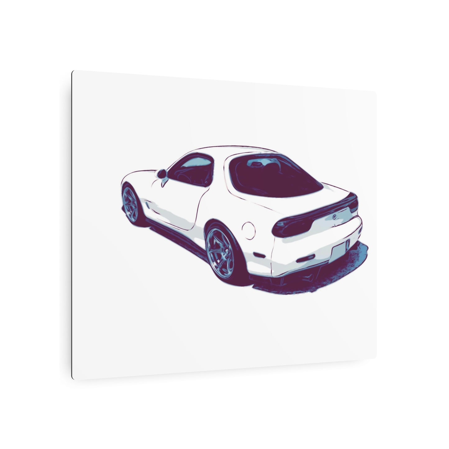 Ivory Fade – Japanese Rotary Coupe Rear Profile Comic Wall Art