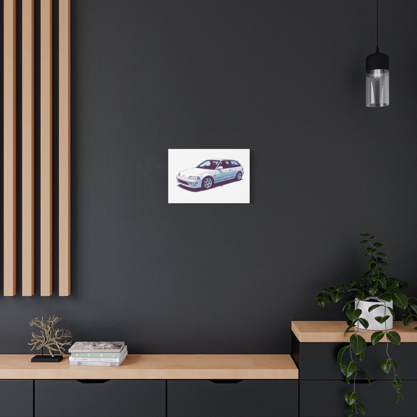 Whitewire Hatch – Compact Street Runner Comic Car Wall Art