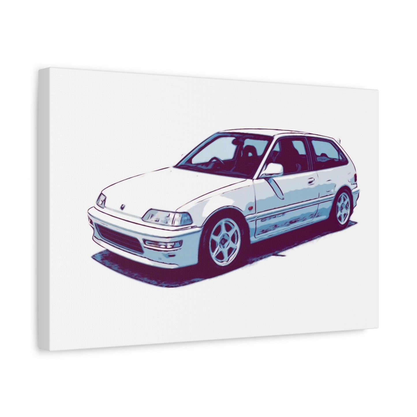 Whitewire Hatch – Compact Street Runner Comic Car Wall Art