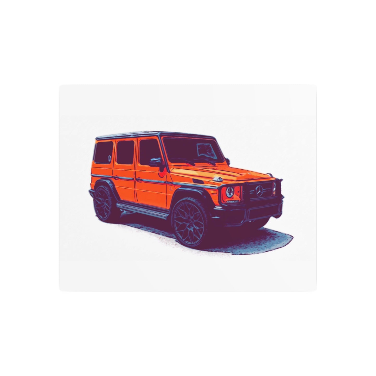Signal Orange Sentinel – Luxury Off-Road SUV Comic Wall Art