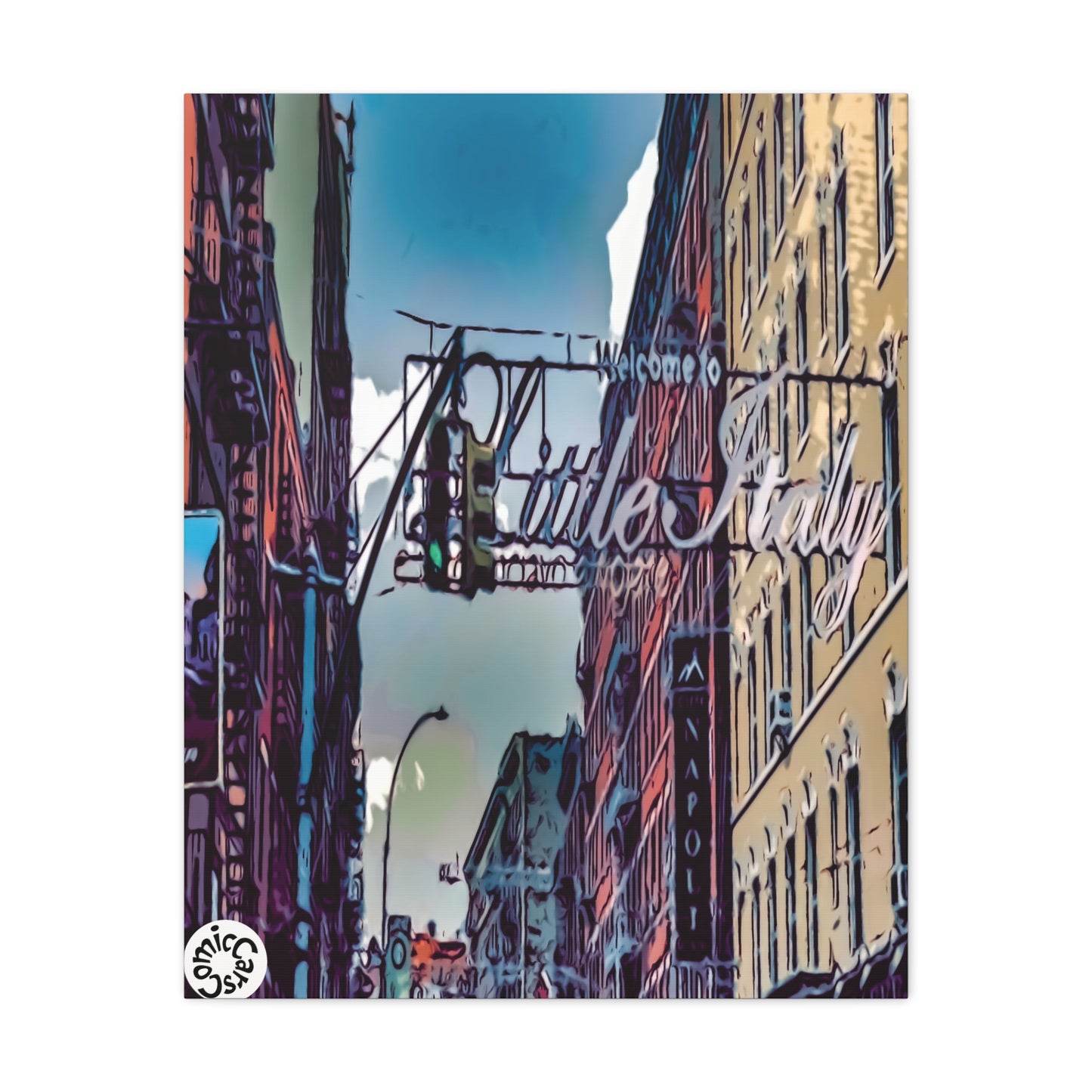 New York City Little Italy Matte Canvas Wall Art Urban Home Decor