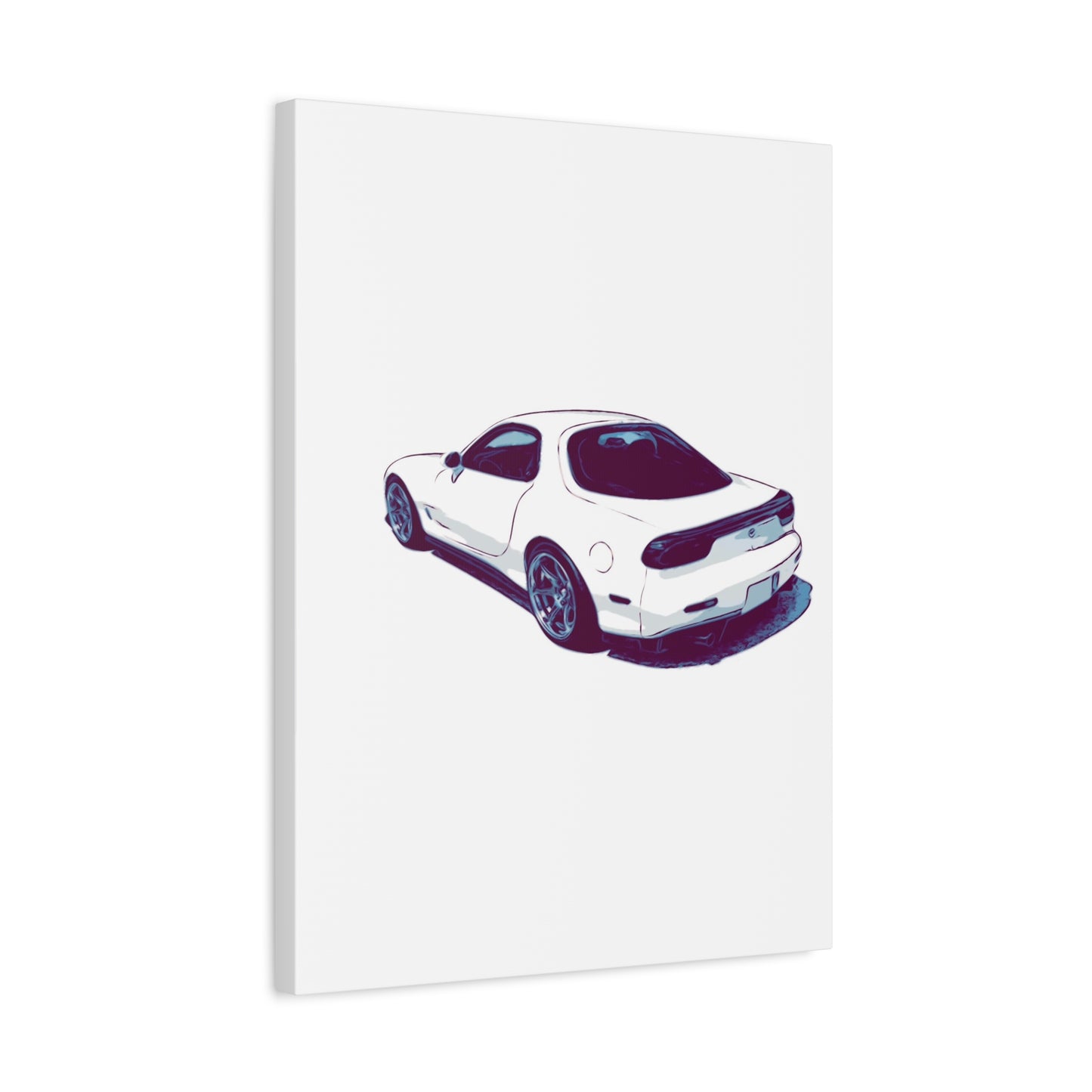 Ivory Fade – Japanese Rotary Coupe Rear Profile Comic Wall Art