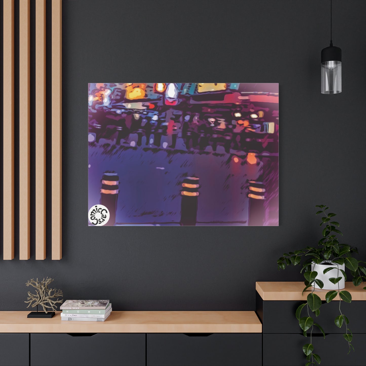 Freemont Street Night Cruises Las Vegas City Matte Canvas Wall Art