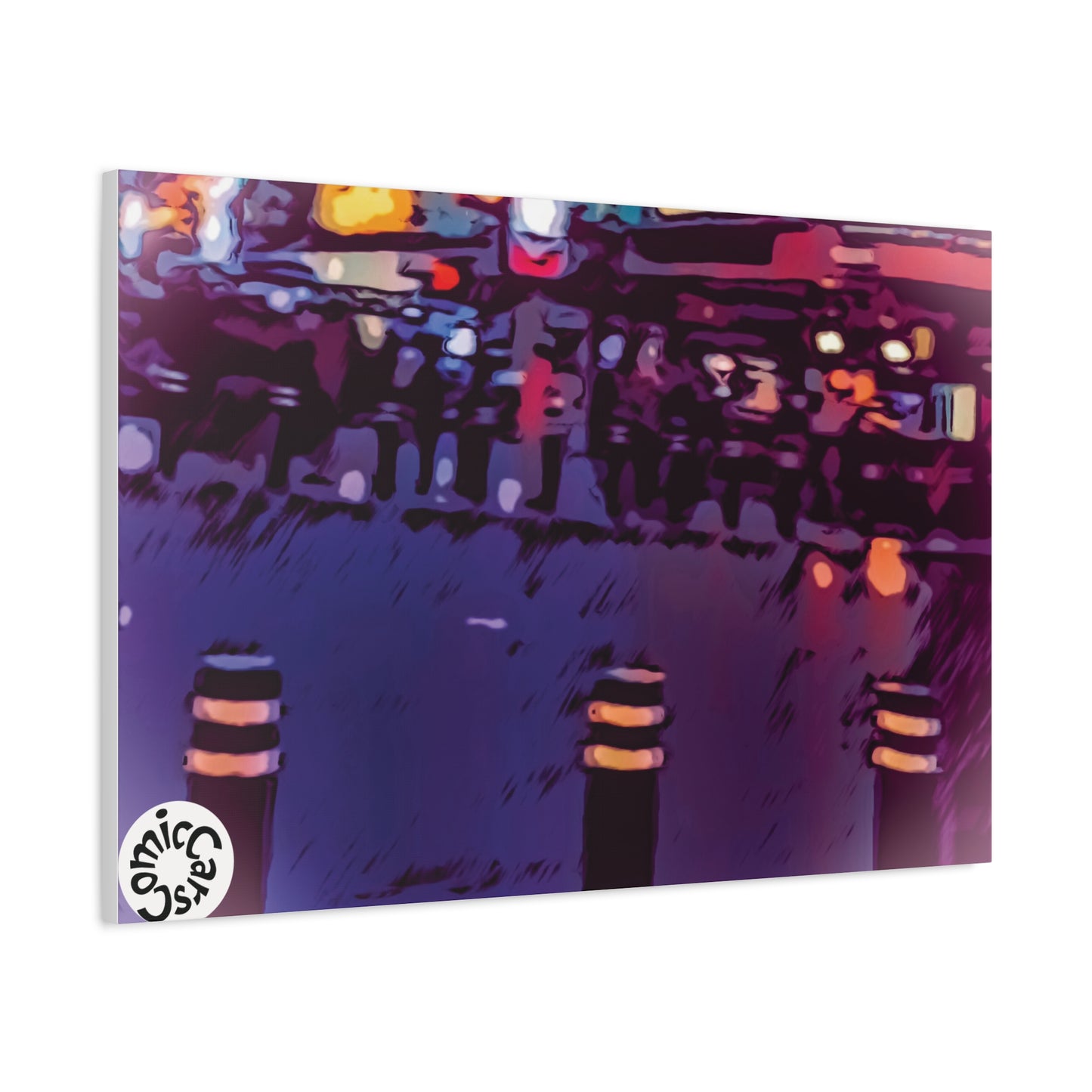 Freemont Street Night Cruises Las Vegas City Matte Canvas Wall Art