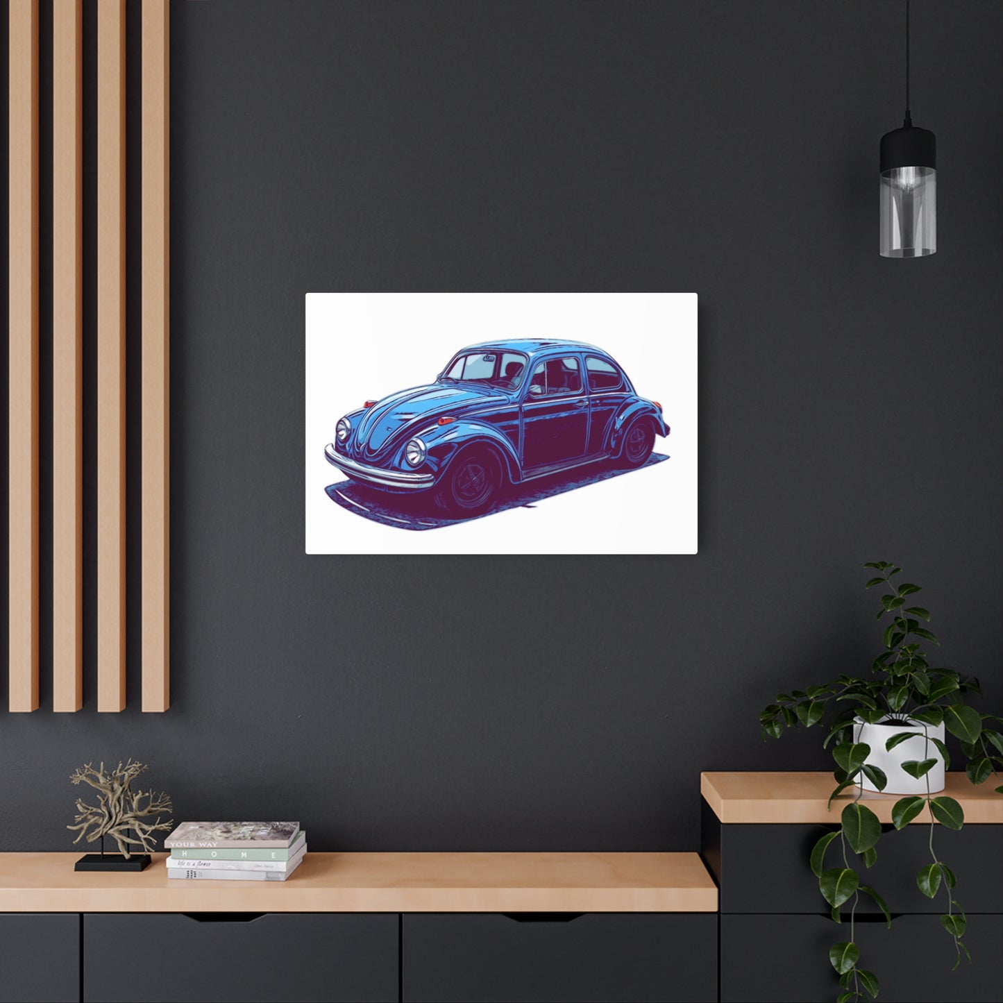 Blue Collar Classic – Vintage Air-Cooled Comic Car Wall Art