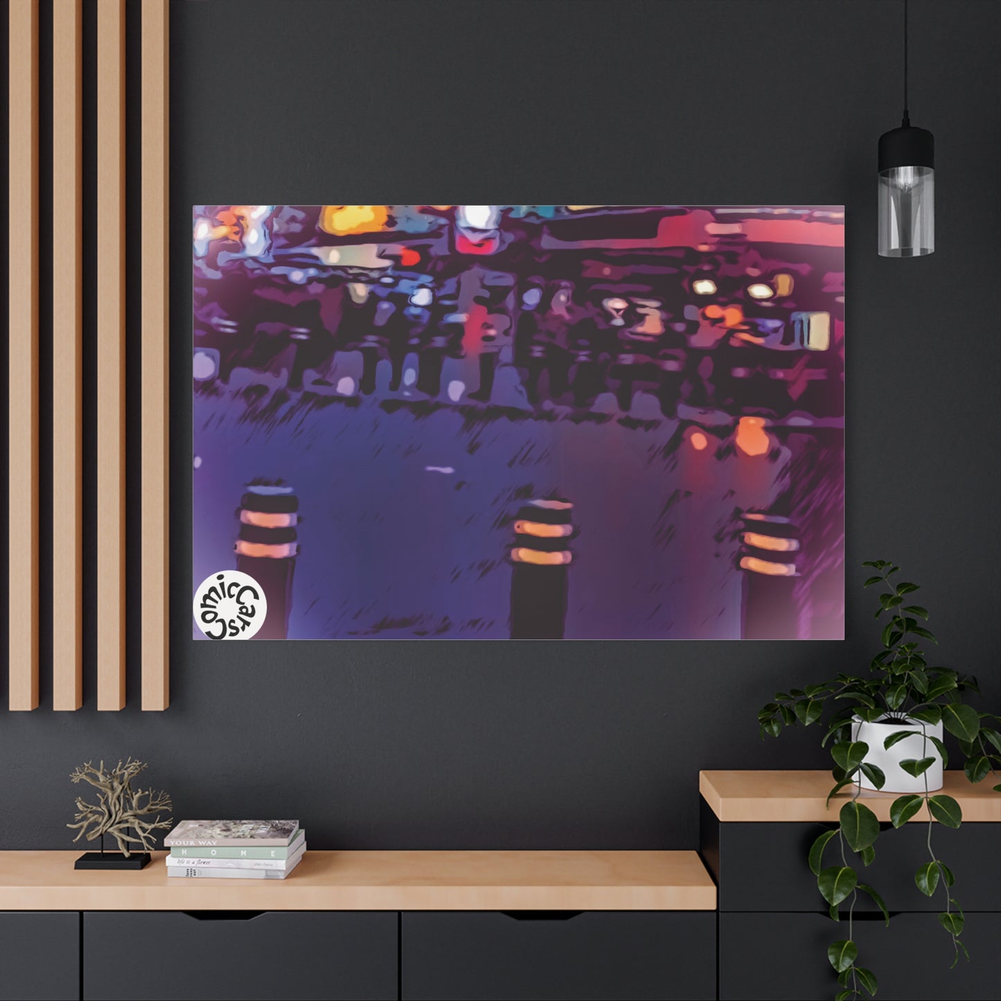Freemont Street Night Cruises Las Vegas City Matte Canvas Wall Art