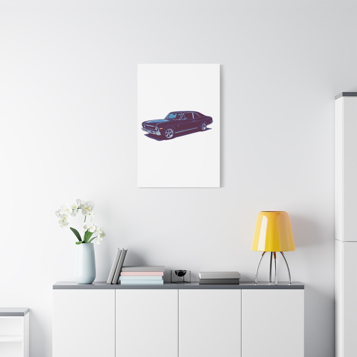 Midnight Cruiser – Classic Muscle Side Profile Comic Car Wall Art