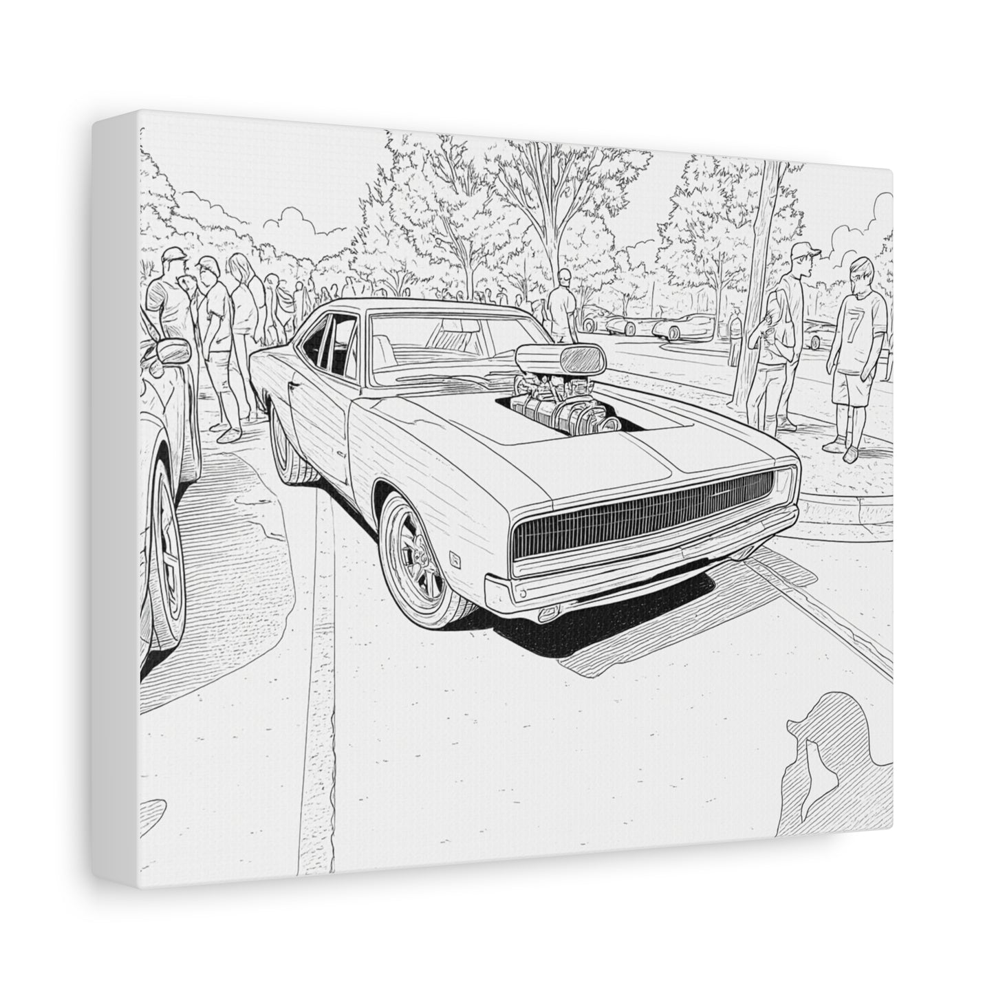 Cartoon Car Coloring Canvas – Creative Kids Garage Wall Art