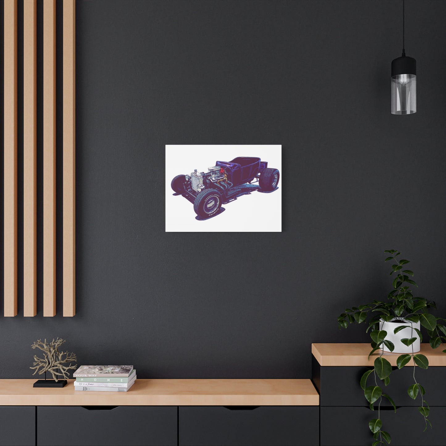 Bare Knuckle Roadster – Exposed Engine Comic Car Wall Art