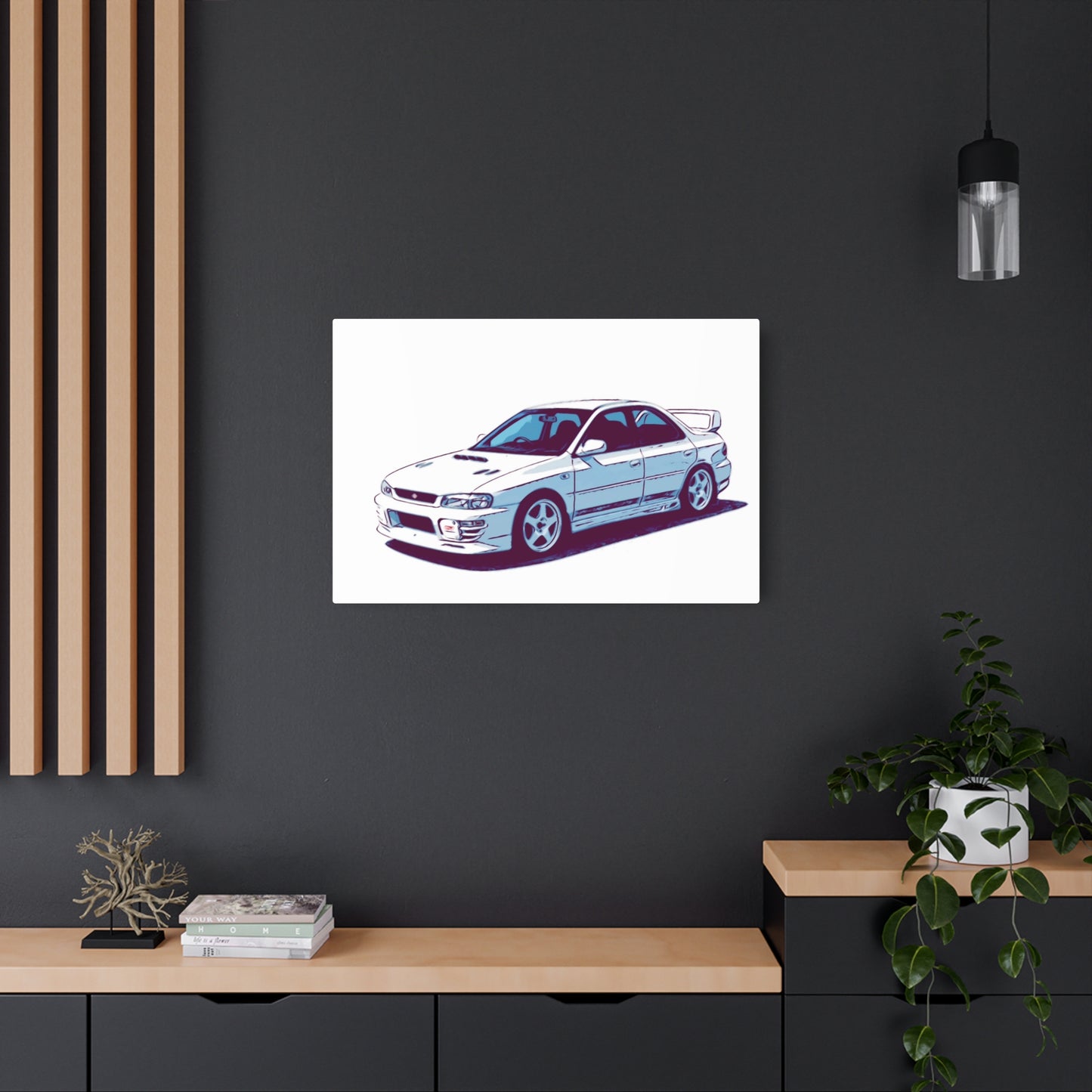 White Line Legacy – JDM Performance Sedan Comic Wall Art